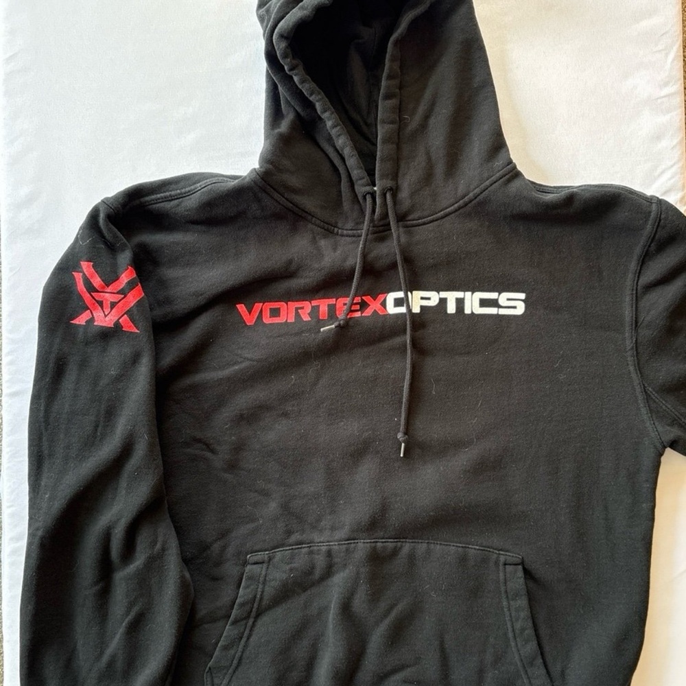 Vortex Optics Black Pullover Hoodie with Red Accent Logo